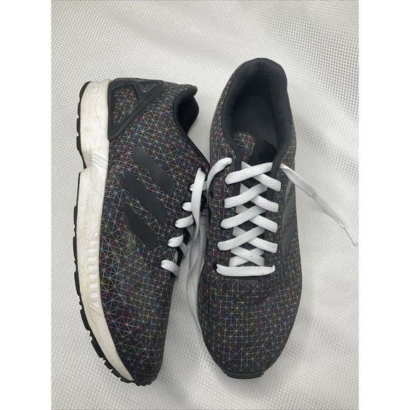 𝅺ADIDAS Mens ZF Flux Multicolor pattern graphic sneakers Black White US 10 EU44 - Picture 3 of 10
